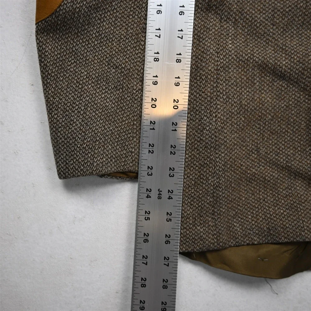 Vtg Mens 40S Brown 100% Wool Tweed Elbow‎ Patches Blazer Suit Jacket Sport Coat